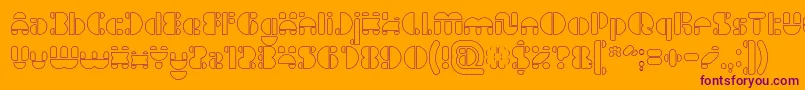 IMPULSE OF HEART Hollow Font – Purple Fonts on Orange Background
