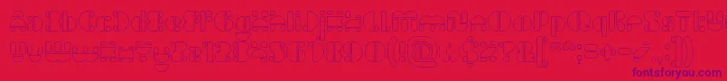 IMPULSE OF HEART Hollow Font – Purple Fonts on Red Background