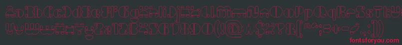 IMPULSE OF HEART Hollow Font – Red Fonts on Black Background