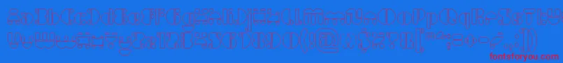 IMPULSE OF HEART Hollow Font – Red Fonts on Blue Background
