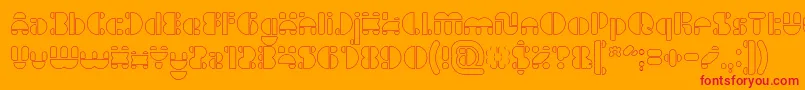 IMPULSE OF HEART Hollow Font – Red Fonts on Orange Background