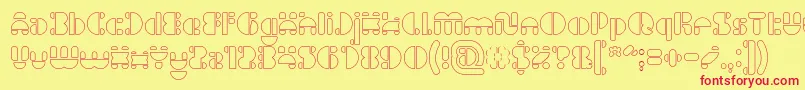 IMPULSE OF HEART Hollow Font – Red Fonts on Yellow Background