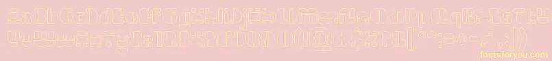 IMPULSE OF HEART Hollow Font – Yellow Fonts on Pink Background