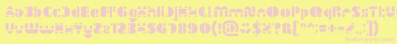 IMPULSE OF HEART Light-fontti – vaaleanpunaiset fontit keltaisella taustalla