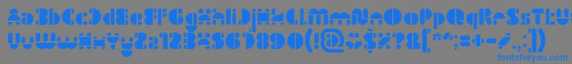 IMPULSE OF HEART-Schriftart – Blaue Schriften auf grauem Hintergrund