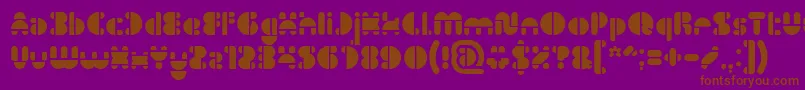 IMPULSE OF HEART-Schriftart – Braune Schriften auf violettem Hintergrund