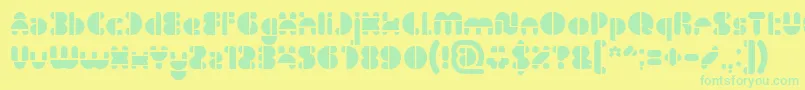 IMPULSE OF HEART Font – Green Fonts on Yellow Background