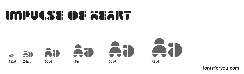 IMPULSE OF HEART Font Sizes