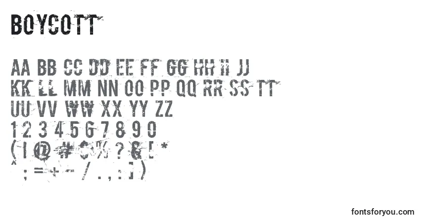Boycott Font – alphabet, numbers, special characters