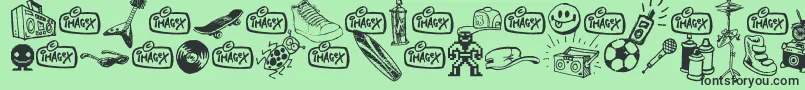 In my room Font – Black Fonts on Green Background
