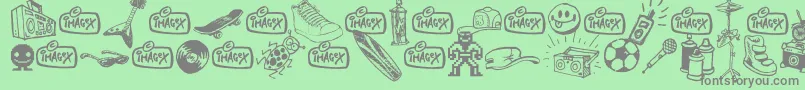 fuente In my room – Fuentes Grises Sobre Fondo Verde