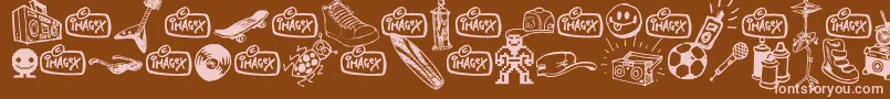 In my room Font – Pink Fonts on Brown Background