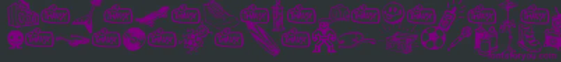 In my room Font – Purple Fonts on Black Background