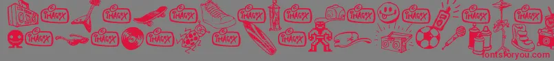In my room Font – Red Fonts on Gray Background
