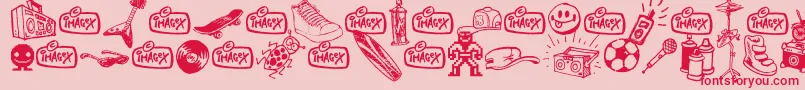 In my room Font – Red Fonts on Pink Background