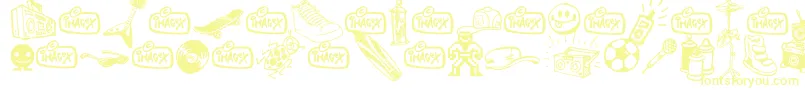 In my room Font – Yellow Fonts on White Background