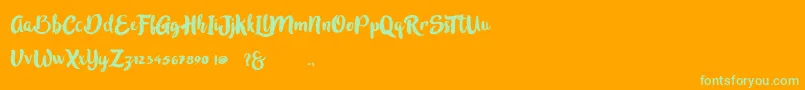 Fonte inblossom – fontes verdes em um fundo laranja
