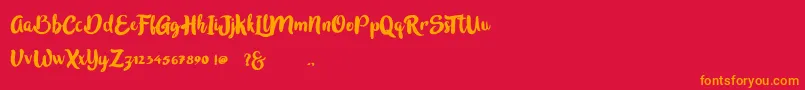 inblossom Font – Orange Fonts on Red Background