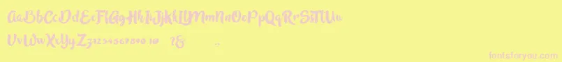 inblossom Font – Pink Fonts on Yellow Background