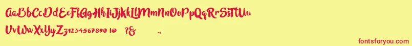 inblossom Font – Red Fonts on Yellow Background