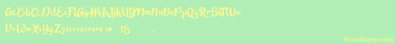 Fonte inblossom – fontes amarelas em um fundo verde