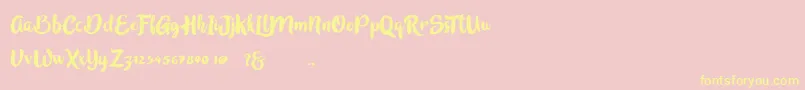 Шрифт inblossom – жёлтые шрифты на розовом фоне