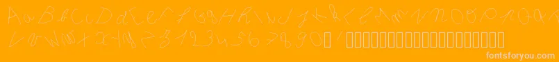 Inclinedletter Font – Pink Fonts on Orange Background