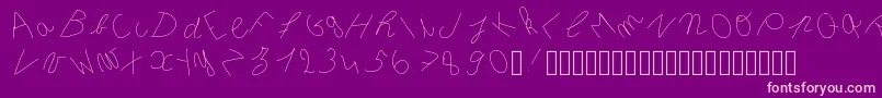 Inclinedletter Font – Pink Fonts on Purple Background