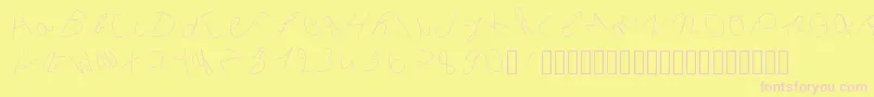 Inclinedletter Font – Pink Fonts on Yellow Background