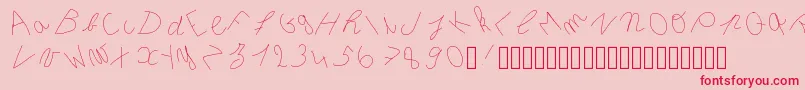 Inclinedletter-Schriftart – Rote Schriften auf rosa Hintergrund