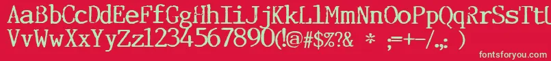 Incognitype Font – Green Fonts on Red Background