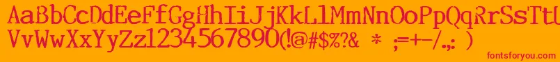 Incognitype Font – Red Fonts on Orange Background