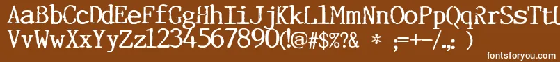 フォントIncognitype – 茶色の背景に白い文字