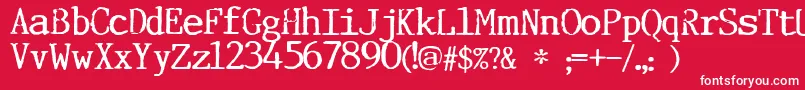 Incognitype Font – White Fonts on Red Background