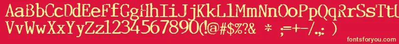 Incognitype Font – Yellow Fonts on Red Background