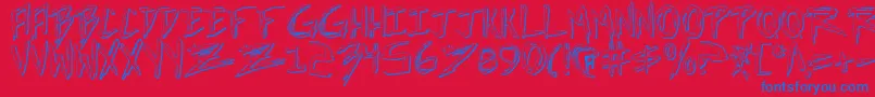 incubus shadow Font – Blue Fonts on Red Background