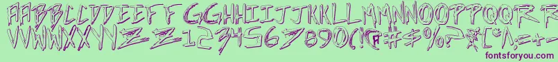 incubus shadow Font – Purple Fonts on Green Background