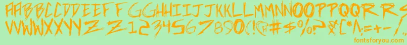 incubus Font – Orange Fonts on Green Background