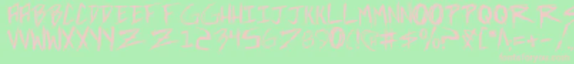 incubus Font – Pink Fonts on Green Background