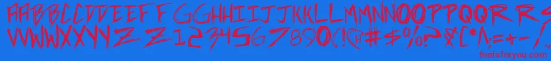 incubus Font – Red Fonts on Blue Background