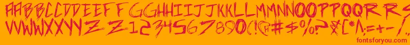 incubus Font – Red Fonts on Orange Background