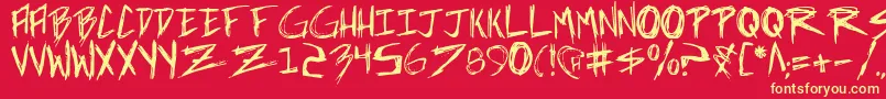 incubus Font – Yellow Fonts on Red Background