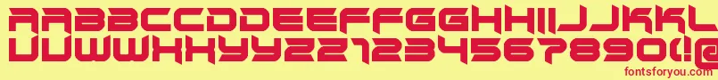 Fonte incurable prospect – fontes vermelhas em um fundo amarelo