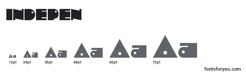 Размеры шрифта INDEPEN  (130269)