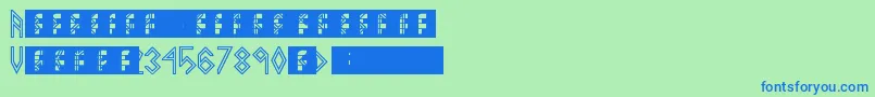 VikingMiddleRunes Font – Blue Fonts on Green Background