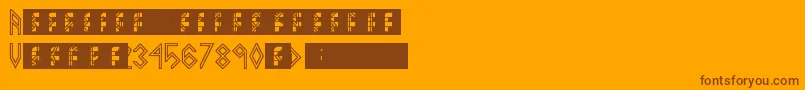 VikingMiddleRunes Font – Brown Fonts on Orange Background