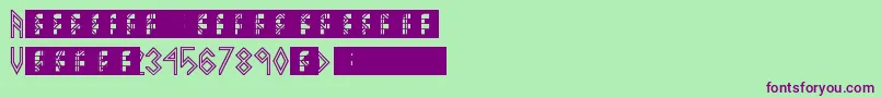 VikingMiddleRunes Font – Purple Fonts on Green Background