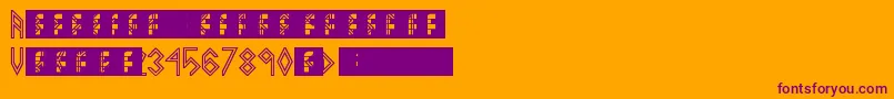 VikingMiddleRunes Font – Purple Fonts on Orange Background