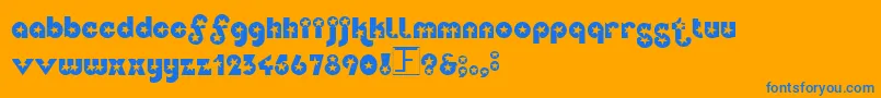 Independence Font – Blue Fonts on Orange Background