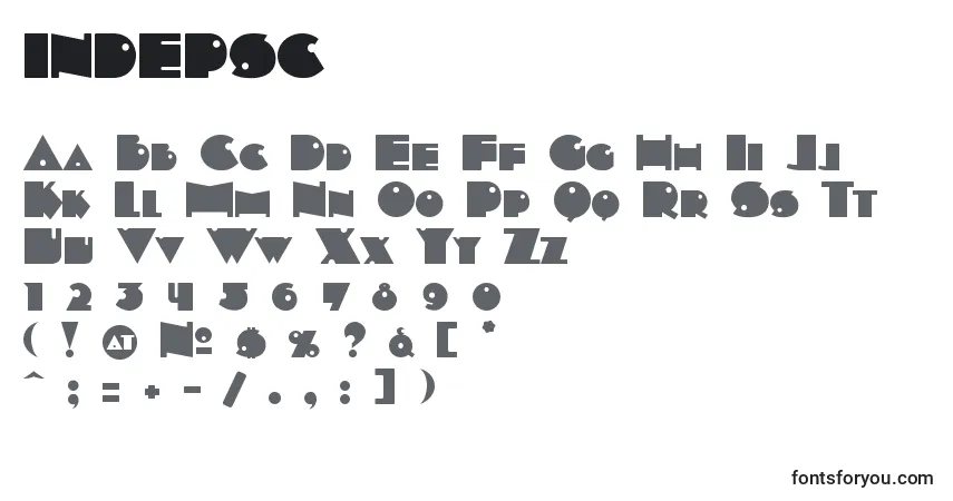 A fonte INDEPSC  (130272) – alfabeto, números, caracteres especiais